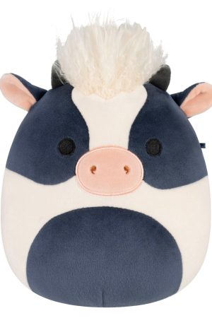 8-Inch Dill the Black and White Cow with Shaggy Hair
