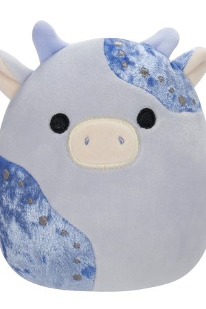 5-Inch Marzio Light Blue Velvet Cow