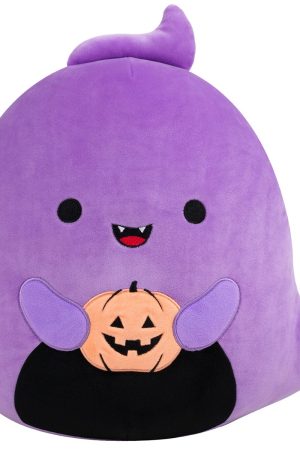 12-Inch Jordon the Purple Ghost Holding Jack O'Lantern