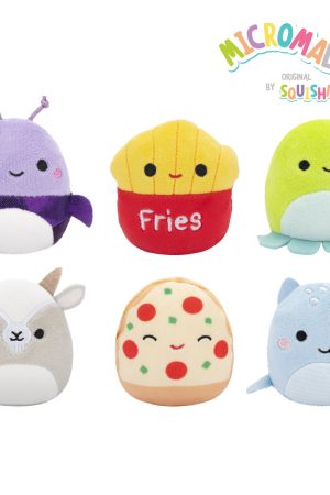 Micromallows 6-Pack – Axel Beetle. Lune Loch Ness Monster. Floyd French Fries. Orphie Octopus. Pep Pizza. Walker Goat