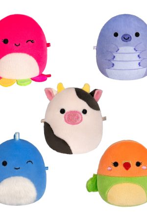 Micromallows 5-Pack - Tew Water Bear. Connor Cow. Plath Love Bird. Brody Dinosaur. Lasla Octopus