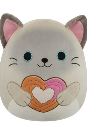12-Inch Felton the Siamese Cat Holding Heart Churro