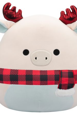 16-Inch Matthew the White Moose with Glitter Antlers