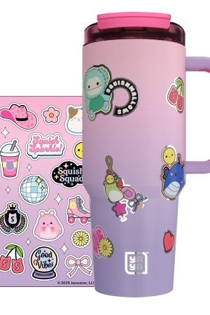 Squishmallows Sticker Bomb Tumbler with Straw